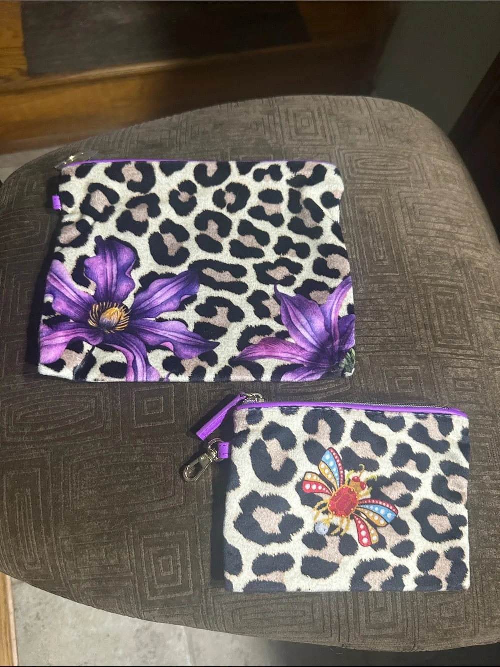 Estee Lauder Leopard Print Cosmetic Bags